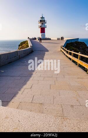 Cape Ortegal Lighthouse. Cape Ortegal is a cape located on the Spanish Atlantic coast, within the municipality of Cariño, in the province of La Coruña Stock Photo