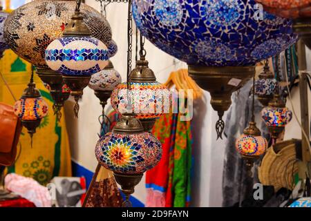 Traditional arabic lantern in a street market Stock Photo