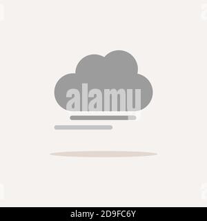 Fog and cloud. Color icon with shadow. Weather glyph vector illustration Stock Vector