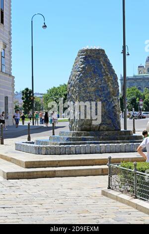 Vienna, Austria - July 11, 2015: Lapis Lazuli Fountain Landmark Vienna in Wien, Austria. Stock Photo