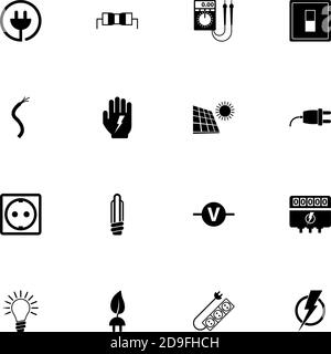 Electricity icon - Expand to any size - Change to any colour. Perfect Flat Vector Contains such Icons as voltage, electricity, switch, electrician, li Stock Vector