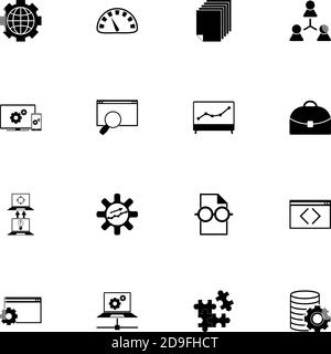 Development icon - Expand to any size - Change to any colour. Perfect Flat Vector Contains such Icons as idea, puzzle, speedometer, browser, documents Stock Vector