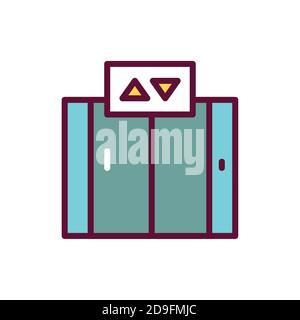 Traffic lights color line icon. Isolated vector element. Stock Vector