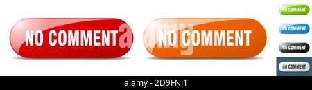 no comment button. sign. key. push button set Stock Vector