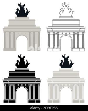 Wellington Arch in London, UK Stock Vector