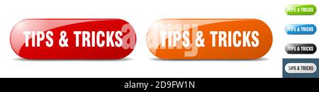 tips & tricks button. sign. key. push button set Stock Vector