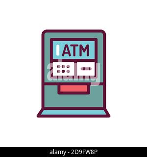 Bathroom color line icon. Isolated vector element. Stock Vector