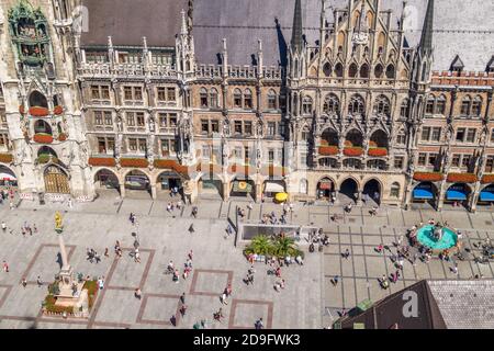 Munich City Hall from above Stock Photo