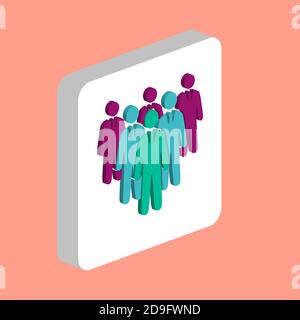 team Simple vector icon. Illustration symbol design template for web mobile UI element. Perfect color isometric pictogram on 3d white square. team ico Stock Vector