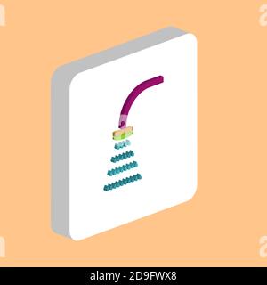 Shower Simple vector icon. Illustration symbol design template for web mobile UI element. Perfect color isometric pictogram on 3d white square. Shower Stock Vector