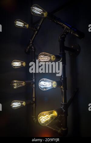 Various light bulbs colored Stock Photo