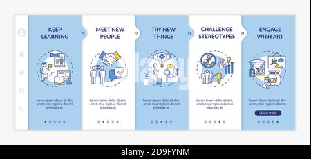 Boosting creative thinking tips onboarding vector template Stock Vector