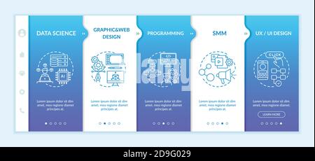 Top careers in IT for creative thinkers onboarding vector template Stock Vector