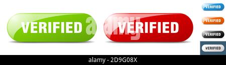 verified button. sign. key. push button set Stock Vector