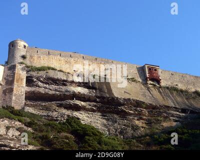 The medieval town of Bonifacio in southern Corsica (France) Stock Photo