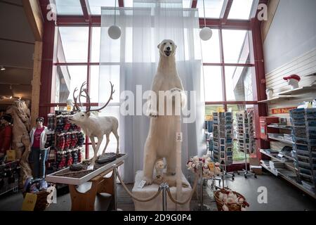 Polar bear and reindeer stuffed  Inside The Arctic Circle center or Polarsirkelen in Norway Stock Photo