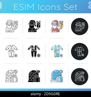 Christmas entertainment icons set Stock Vector