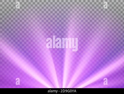 Purple colored rays with color spectrum flare Stock Vector