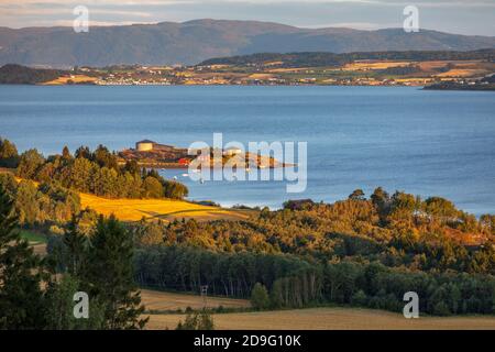 Steinvikholm castle at Trondheim Fjord, Norway Stock Photo