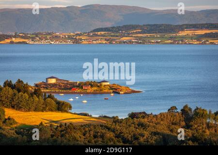 Steinvikholm castle at Trondheim Fjord, Norway Stock Photo