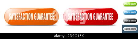 satisfaction guarantee button. sign. key. push button set Stock Vector