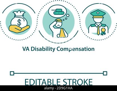 VA disability compensation concept icon Stock Vector