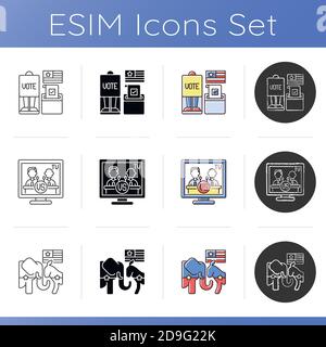 USA icons set Stock Vector