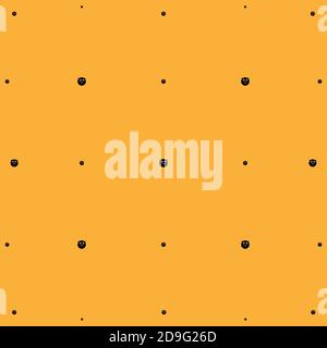 The black owl seamless pattern on the orange background Stock Vector
