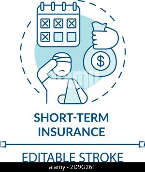 Short term insurance concept icon Stock Vector
