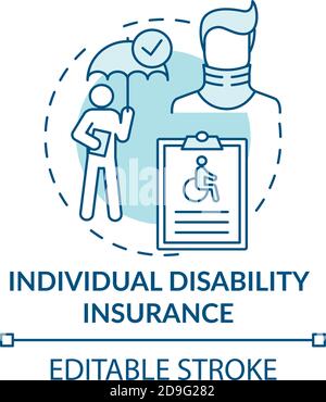 Individual disability insurance concept icon Stock Vector