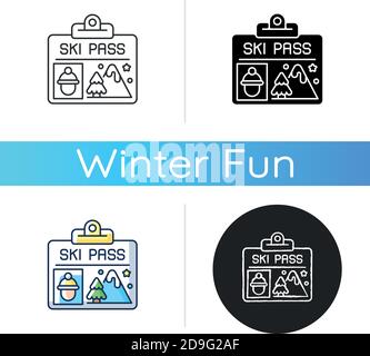Ski pass icon Stock Vector