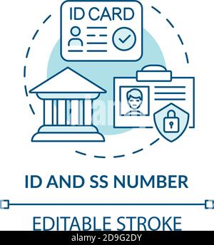 ID and SS number concept icon Stock Vector