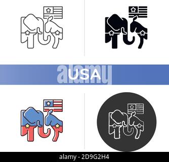 Democrats vs. Republicans icon Stock Vector