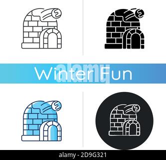 Snow fort icon Stock Vector