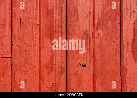 Exterior of old red barn in the Midwest. Stock Photo