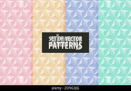 A set of embossed color patterns. Vector illustration Stock Vector