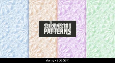 A set of extruded color patterns. Embossed paper Stock Vector