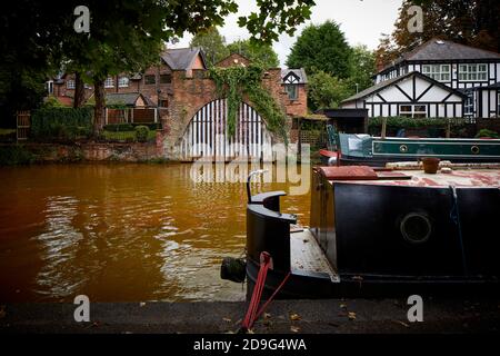 Built to accommodate the Duke of Bridgewater's canal barge grade II listed Old Boat House, Bridgewater Canal, Worsley Stock Photo