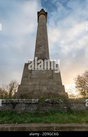View of the Admiral Hood Monument near Compton Dundon in somerset Stock Photo