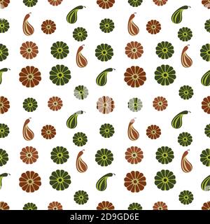 Thanksgiving pumpkin geometrical seamless pattern Stock Vector