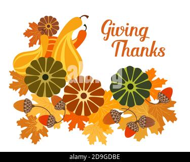 Thanksgiving Fall harvest greeting vector card Stock Vector