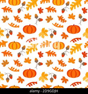 Thanksgiving Fall fest pumpkin seamless pattern Stock Vector