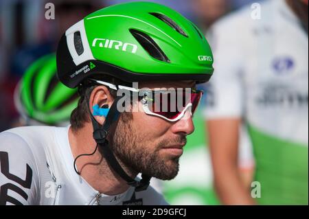 Mark Cavendish. Riders were taking part in the final stage of the Tour of Britain which finished in Manchester's Deansgate, UK. Stock Photo