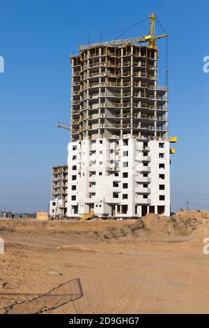 construction of a new monolithic building Stock Photo