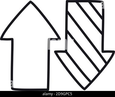 Illustration of double arrows. Direction, diagonal, right, left ...