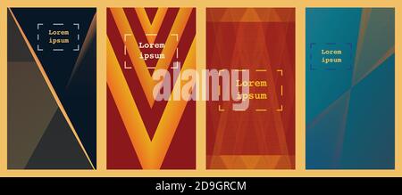Background set made up of wavy shapes and soft colors. Quadruple vector set. Stock Vector