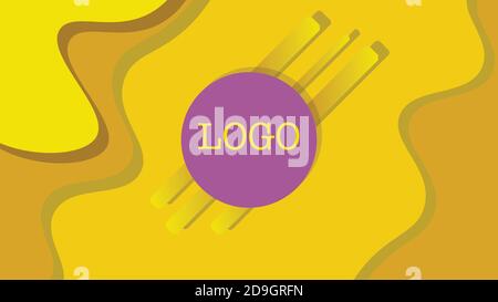 Yellow background with layers and shadows, logo template. Abstract background. Stock Vector