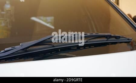 Close Up of the Windshield and Wipers of a Modern Car. Automotive Industry  Stock Photo - Image of design, travel: 235999152