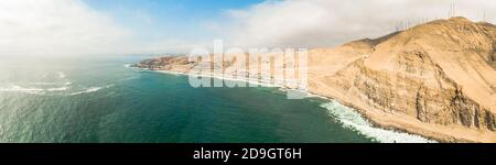 Aerial view of La Herradura, Chorrillos - Peru. Panoramic view. Stock Photo