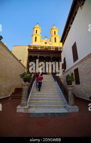 The most famous site in Coptic Cairo is the Church of the Virgin Mary, better known by its nickname, the Hanging Church. This name comes from the fact Stock Photo